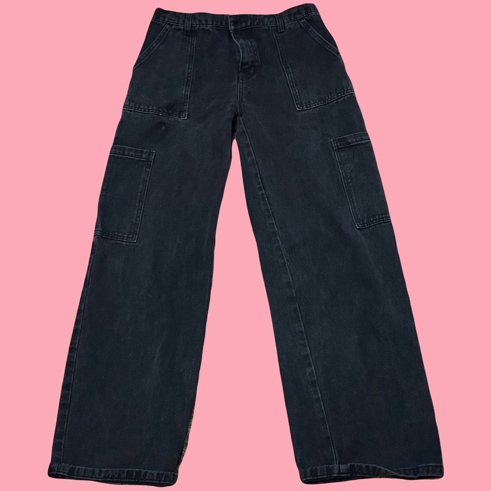 Charlotte Russe Black Denim Cargo Pants